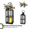 thumbnail image 4 of 2 Pack Christmas Lanterns Set with Flameless Pillar LED Candle & Removable Holiday Greenery, Decorative Black Lantern,Christmas Decor, 4 of 10