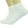 thumbnail image 2 of White 6 Pairs Men Ankle Quarter Crew Athletic Sports Low Socks Cotton Size 10-13, 2 of 5