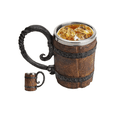 thumbnail image 2 of Taza Tarro Cerveza Acero Inoxidable Barril De Madera Vikingo Xtellar cafe, 2 of 4