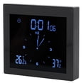 thumbnail image 2 of Alarma digital resistente al agua, reloj de visualización de temperatura y humedad, temporizador de mesa para interiores, multifuncional para decoración de oficina y hogar (negro TS-WP10-B), 2 of 14
