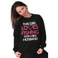 thumbnail image 4 of Wife Husband Loves Fishing Cute Girly Women Crewneck Sweatshirt Brisco Brands S, 4 of 5