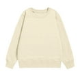 thumbnail image 5 of piuwrlz Sweatshirt for Girls Long Tops Sleeve Solid Color Hoodie Long Sleeves Without a Hat Sweater Beige Size 10 Years, 5 of 5