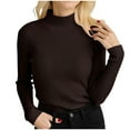 thumbnail image 1 of Chandail Côtelé pour Femmes Taille Unique Col Roulé Élégant Tricoté Manches Longues Ajusté Automne Hiver, 1 of 4