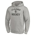 thumbnail image 2 of Men's Heather Gray Los Angeles Kings Victory Arch Team Fitted Pullover Hoodie, 2 of 3
