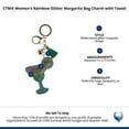 thumbnail image 3 of CTM  Rainbow Glitter Margarita Bag Charm with Tassel (Women), 3 of 3