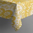 thumbnail image 3 of Yellow Ethnic Floral Pattern Rectangle Tablecloth 60"x84",Waterproof Polyester Rectangle Table Cloth, Wipeable Spillproof Polyester Tablecloth for Dining, Camping, Indoor and Outdoor, 3 of 5