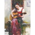 thumbnail image 2 of Noches, Fernando 11x14 White Modern Wood Framed Museum Art Print Titled - A Girl with Guitar, 2 of 4
