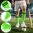 thumbnail image 2 of JASGOOD 2 Pairs Baseball Socks and 1 Belt for Youth Kids Unisex Softball Socks Green, 2 of 6