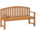 thumbnail image 2 of Outsunny 4.6' Wooden Garden Bench, 3 Seater Outdoor Patio Seat with Slatted Design for Deck, Porch or Garden, Natural, 2 of 9