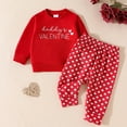 thumbnail image 3 of KaLI_Store Toddler Baby Boys Little Girls Outfit Letters Prints Long Sleeve Sweatshirt Tops Long Pants Set Fall Clothes Z9-Red,12-18 Months, 3 of 3