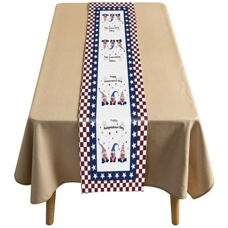 

Gueuusu Independence Day Table Runner Dwarf Printing Washable Table Mat