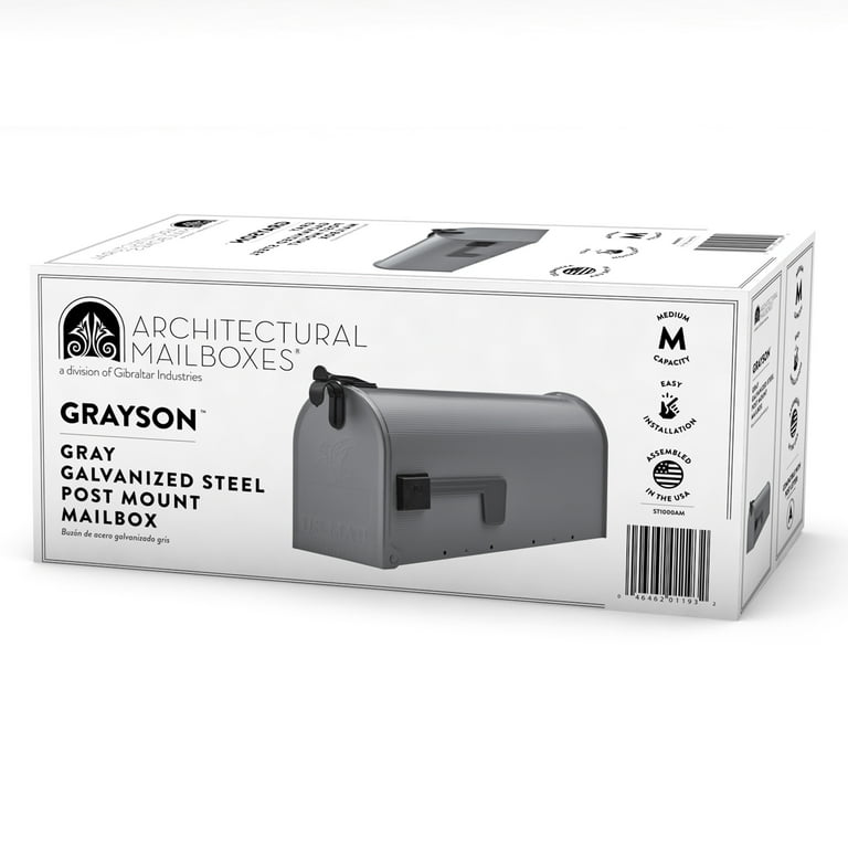 Grayson Medium, Steel, Post Mount Mailbox Grayson Medium, Steel, Post Mount Mailbox