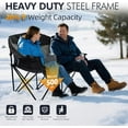 thumbnail image 6 of Oversized Camping Chairs for Adults - Heavy Duty Padded Outdoor Folding Lawn XL Camp Chair with Cup Holder Cooler Pockets for Outside Sports Beach Fishing Garden Portable Supports 500lbs, Black, 6 of 10