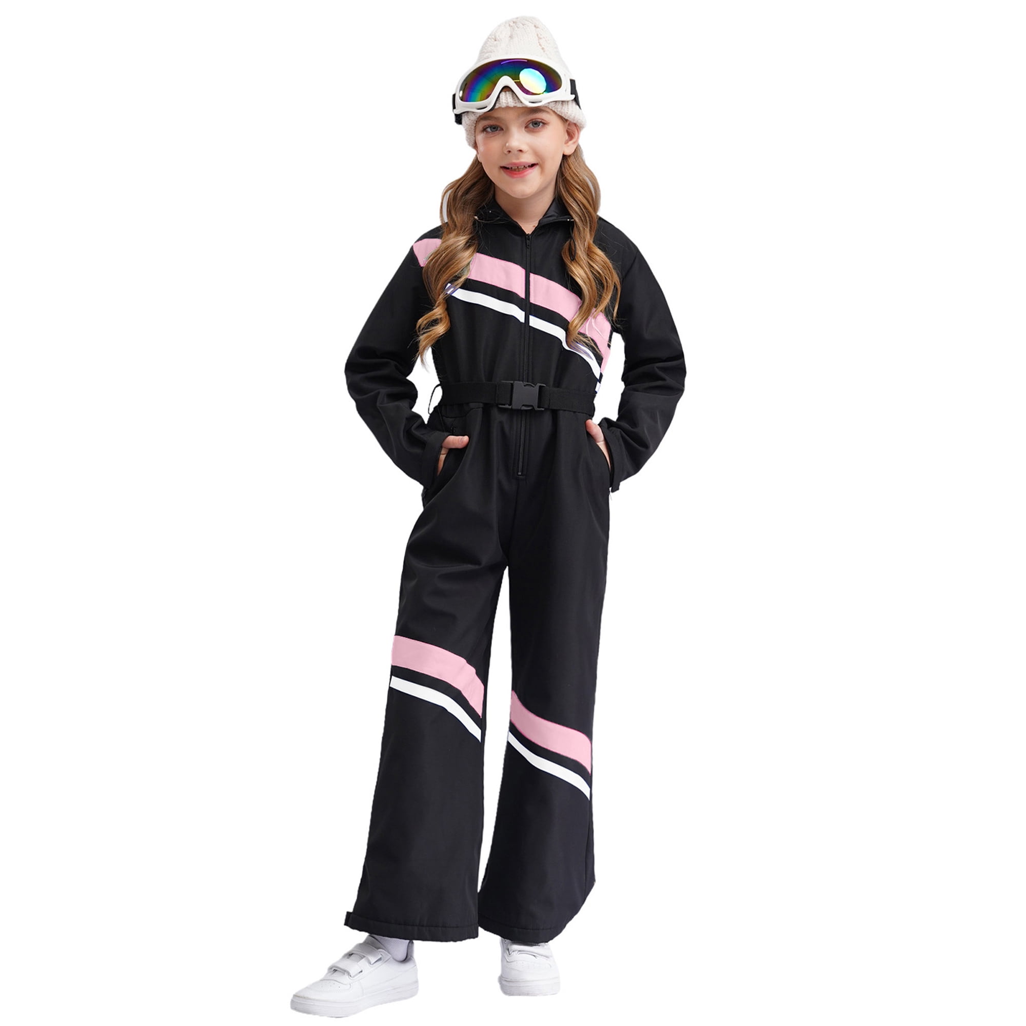 Sywiyi Kids Girls Boys Ski Hooded Jumpsuit One Piece Snowsuits