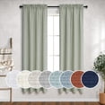 thumbnail image 1 of Mrs.Naturall Sage Green Curtains 38 Inch Wide for Kitchen 2 Panel Sets Rod Pocket Semi Sheer Neutral Linen Light Small Side Windows Bathroom Laundry Room Front Doors Narrow Skinny 38x63 Length, 1 of 8