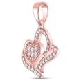 thumbnail image 2 of 10kt Rose Gold Womens Round Diamond Heart Pendant 1/4 Cttw, 2 of 2