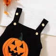 thumbnail image 7 of qiiinnHk Baby Boy Girl Halloween Clothes Sweater Romper Pumpkin Ghost Knitted Romper Suspender Jumpsuit Baby Girl Halloween Outfit 3-6 Months,Black, 7 of 7