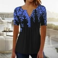 thumbnail image 2 of Patlollav Women Short Sleeve Shirts Fashion Casual Print Loose Tee Tops Tunic Blouse on Ladies, 2 of 6