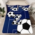 thumbnail image 2 of Feelyou Est Football Sleep Twin Sheet Sets, Monogrammed Z Blue Bedding, 3-Piece, 2 of 7