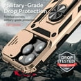 thumbnail image 6 of Dteck Armor Case for iPhone 14 Pro Stand Case with Slide Camera Cover Kickstand Military Grade Shockproof Heavy Duty Protective Magnetic Case for iPhone 14 Pro 6.1-inch,Gold, 6 of 8