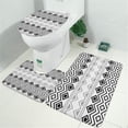 thumbnail image 2 of Boho Black and White Geometric Ethnic Pattern Bathroom Rugs Sets 3 Piece,Toilet Cover Set,Absorbent Non Slip Bathroom Mats Sets with U-Shaped Contour Rug Toilet Rug Set, 2 of 5