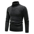 thumbnail image 3 of Gibobby Suéter cuello de tortuga hombre Suéteres gruesos de cuello alto de invierno para hombre, estilo casual, cuello de tortuga(Negro,XG), 3 of 4