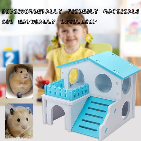 Picture of Peggybuy Pet Hamster House with Ladder Nest Log Cabin Animal Sleeping ...