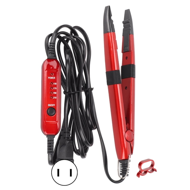 Hair Connector, Uniform Heating ABS Iron Ergonomic Red For US Plug 110V