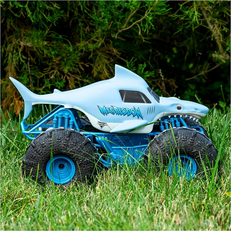 Monster Jam Official Megalodon Storm All Terrain Remote Control Monster Truck Toy Vehicle 1 15 Scale