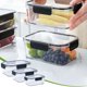 thumbnail image 4 of Refrigerator Box, Storage Box, Transparent Lid, Fresh Produce, Lunch Box, Large Medium Small, Fruit Vegetable Organizer, Food Preservation, Portable Design, Foldable, Clear Plastic, 2-Tier,, 4 of 9
