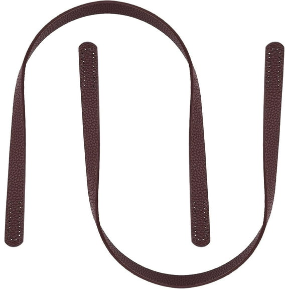 2pcs Leather Bag Strap Replacement 25.5inch Leather Handbag Handles Shoulder Bag Strap Hand-Sewing Bag Strap with Holes Leather Craft Belt Strap Bag Making Accessories(Dark Brown)