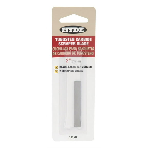 2" Hyde Tools 11170 Hyde Replacement 2-Edge Carbide Scraper Blade