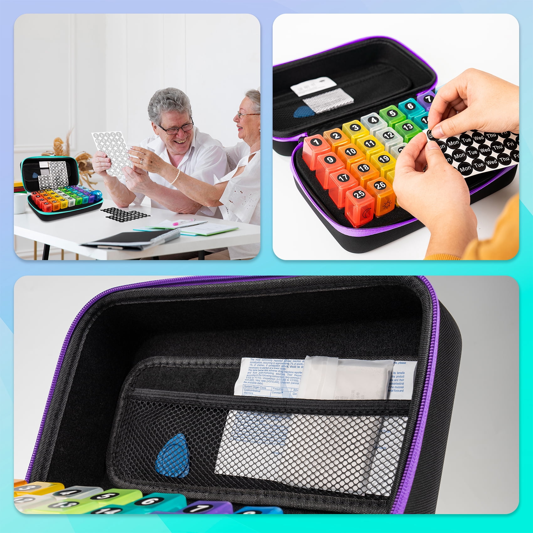 BEFUNZL Monthly Pill Organizer 2 Times a Day, Medicine Organizer Box with Pill Cutter 31 Days Pill Holder