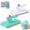 White+green, variant on No-Touch Snap Grip Mini Mop, Handheld Flat Mop with Built-in Scraper, Strong Clamp for Paper Towels & Wipes, ABS Compact Cleaning Tool for Kitchen Bathroom Glass Home Surface