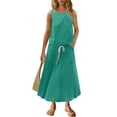 thumbnail image 4 of Gamivast Summer Sets Women 2 Piece Outfits Sleeveless Tank Top & Midi Skirt Casual Streetwear Contrast Binding Stitching Vacation Matching Suit, 4 of 8