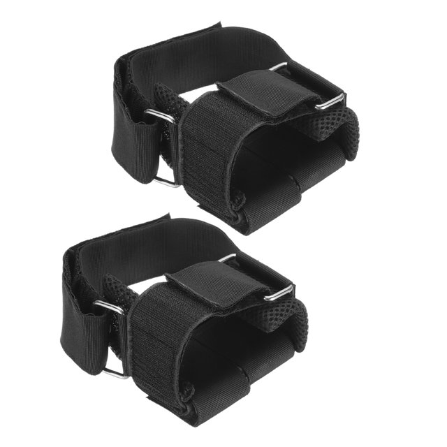 Unique Bargains Attache-Pieds Haltères Sangles de Cheville Réglables Poids de Levage Noir 2 Pack