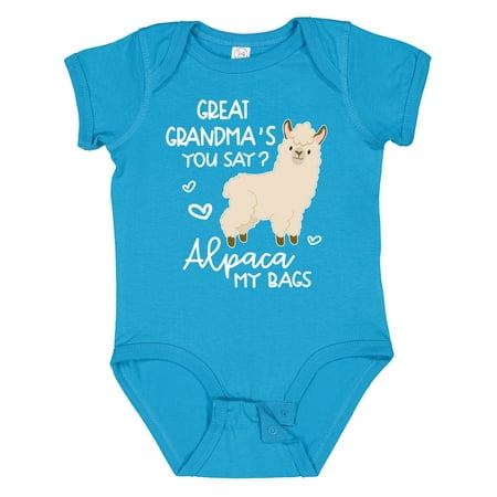 

Inktastic Great Grandma s You Say Alpaca My Bags Boys or Girls Baby Bodysuit