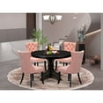 thumbnail image 7 of Luxe by East West Furniture 5 Piece Dining Set For 4 Includes 48" Round Table In Beige Red Color, 7 of 7