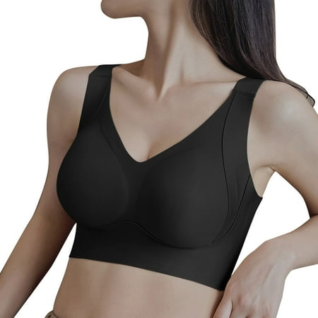 CAICJ98 Plus Size Lingerie Dry Running Underwear Woman Shockproof Size Large with String Bras Quick Fitness L Black