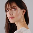 thumbnail image 2 of Humble Chic Rhinestone Hoop Earrings For Women - Gold CZ Teardrop Hoops - 2.6 inch, 2 of 9
