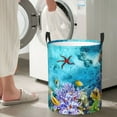 thumbnail image 4 of Picia Corals and Tropical Fish Large Laundry Basket, Waterproof, Freestanding Laundry Hamper, Collapsible Tall Clothes Hamper with Extended Handles-, 4 of 8