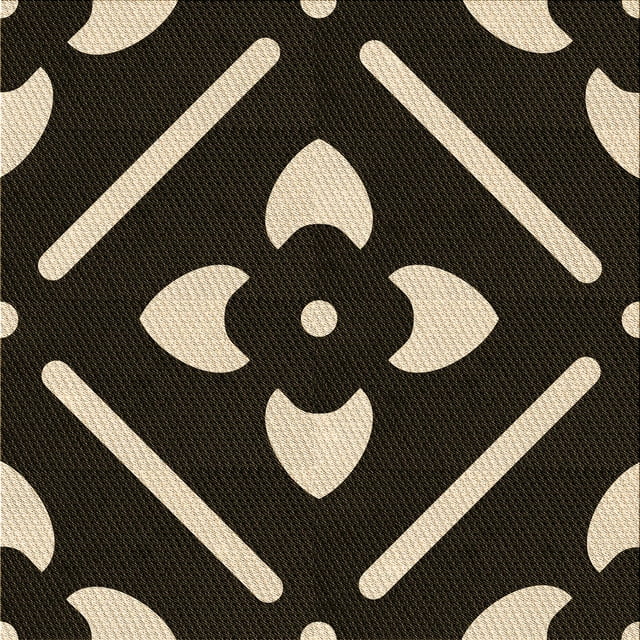 Ahgly Company Tapis d'Intérieur Lavables en Machine, Carrés Transitionnels Brun Amande Foncé, 8' Carré