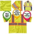 thumbnail image 3 of Safety Vests High Visibility Reflective Yellow Polyester 25 Pack X-Large, 3 of 6