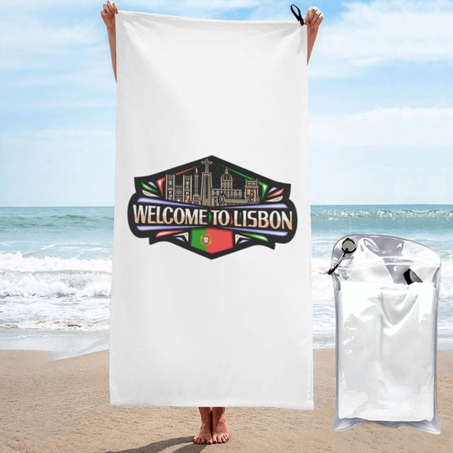 Toalla de playa clásica retro vintage de Lisboa, recuerdo de Portugal, toallas de baño de microfibra, manta de playa suave para desfiles, natación, yoga, mujeres y hombres
