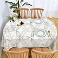 thumbnail image 6 of Oval Tablecloth 60 x 102 Inch, Modern Abstract Geometric Flower Oval Table Cloth, Waterproof Wrinkle Free Oval Table Cover for Indoor Outdoor Kitchen Dinning Room, 6 of 6