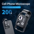 thumbnail image 2 of Riwcyla 200X Portable Microscope Universal Mobilephone Microscope with 6 2 Level Brightness Adjustable No Need APP Multifunctional Microscope with CPL for Child Students Study Electronics Industry, 2 of 6