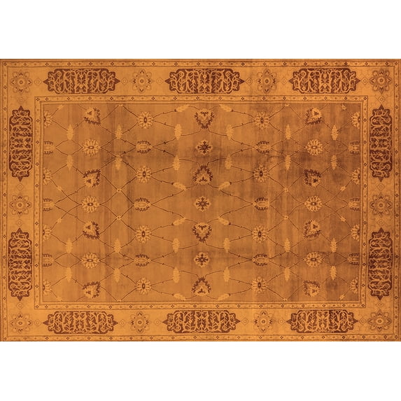 Ahgly Company Indoor Rectangle Oriental Orange Traditional Area Rugs, 2' x 5'