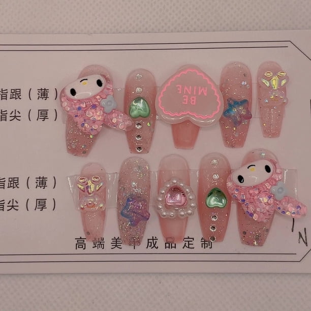 Pegatinas de uñas Sanrio Hello Kitty, calcomanía de uñas My Melody, figura de muñeco de dibujos animados, pegatina de uñas de Hello Kitty, regalos de Anime para niñas