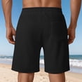 thumbnail image 6 of Mens Shorts Summer Casual Heavyweight Jacquard Elastic Waist Wide Straight Leg Beach Shorts with Pockets, 6 of 7