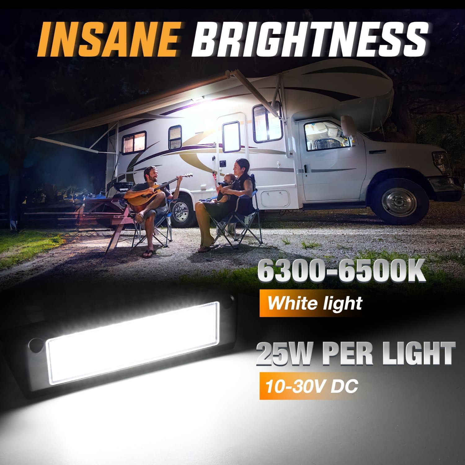 Nilight RV Exterior Light 2PCS 9 Inch Porch Lights White Beam 12V 24V LED Scene Cargo Lighting Black Aluminum Housing for RV Trailers Travel Campers 5th Wheels Motorhome SUV Truck